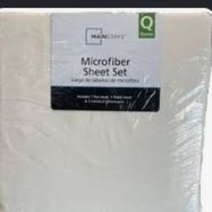 lot 14162 image: MAINSTAYSCrisp & Cozy Sheet Set Cotton Blend -QUEEN