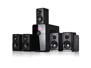 lot 36173 image: befree sound 5.1 channel bluetooth surround sound speaker system in black - Retail $159