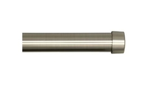 lot 36188 image: Better Homes & Gardens Adjustable Curtain Rod, Modern Brushed Nickel, Cap Finials, 36-72 inches (missing cap)
