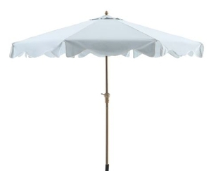 lot 36191 image: My Texas House 9ft Round Market Patio Umbrella, Blue - Retail $88