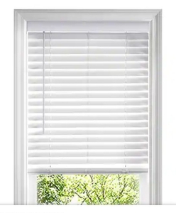 lot 36193 image: White Blinds for Windows with 2 in. Slats - 72 in. W x 64 in. L - Retail $50