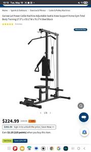 lot 36200 image: Garvee Lat Power Cable Machine Adjustable Seat & Knee Support Home Gym Total Body Training - Retail $249