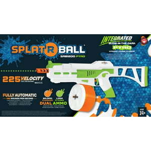 lot 37204 image: Splat-R-Ball SRB1200 Pyro Blaster Kit (Includes 32 packages of 500 Count Orange Balls and 2 Packages of 500 Count Glow in the Dark Balls) - Retail $80