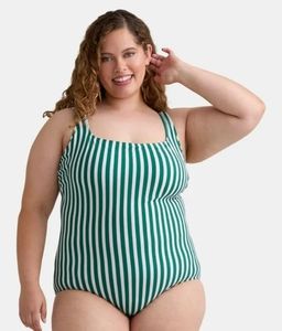 lot 38893 image: Time and Tru Womens and Womens Plus Pique Square Neck One Piece Swimsuit, Size  XL