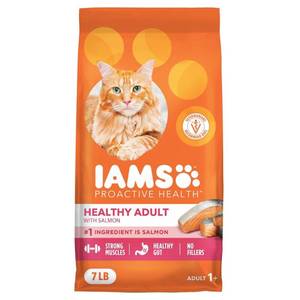 lot 38923 image: IAMS Proactive Health with Salmon Adult Premium Dry Cat Food - 7lbs BEST BY JULY 02, 2027