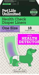 lot 38931 image: Pet Life Unlimited Health Check Diaper Liners, One Size, 18ct