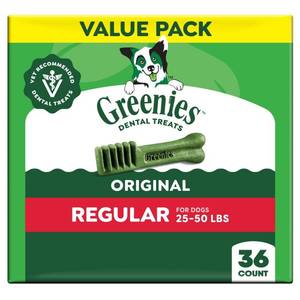 lot 38940 image: Greenies Original Chicken Flavor Regular Chewy Dental Dog Treats - 36oz (BEST AUGUST 27, 2029)