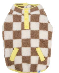 lot 38954 image: Oodles Tan Sherpa Bubble Hem Fall Dog Jacket -Size M