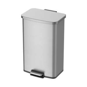 lot 40021 image: Better Homes & Gardens 13.2 Gallon Rectangular Step Trash Can Stainless Steel Soft-Close Lid Kitchen Bin (Cosmetic Damage)