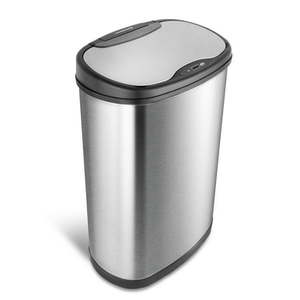 lot 40049 image: Nine Stars 13 Gallon Automatic Touchless Kitchen Trash Can  Motion Sensor Stainless Steel Garbage Bin - Retail $59