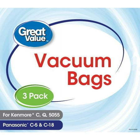 lot 35318 image: Pack of 3 ,Great Value Kenmore C Vacuum Bag for Upright Vacuums  3-Pack