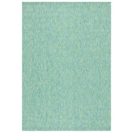 lot 37012 image: SAFAVIEH Courtyard Finnian Solid IndoorOutdoor Runner Rug  GreenBlue  2ft3in x 12ft - Retail $83