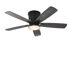 lot 36250 image: Better Homes & Gardens 52 Black Transitional Hugger Ceiling Fan LED Light Kit  5 Reversible Blades - Retail $163