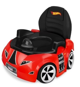 lot 36257 image: Hot Wheels Race Car Potty Training Toilet With Toddler Seat Red