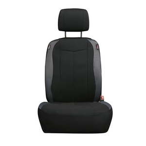 lot 37206 image: Genuine Dickies 2-Piece Black-Gray Durasport Starsky Vegan Leather Truck Seat Covers  (43706WDI)