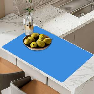 lot 37207 image: 2MM Super Thick Large Silicone Mat, 31.5x23.6(80cmx60cm) Silicone Mats for Kitchen Counter, Non-slip Heat Resistant Mat, Waterproof Countertop Protector Mats (Bright Blue)