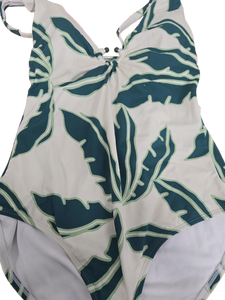 lot 38965 image: Green Leaf Print One Piece Swimsuit -Size L