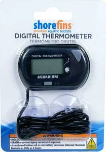 lot 38976 image: Shorefins LCD Digital Aquarium Thermometer, High Precision Plastic Temperature Gauge Up to 158 �f