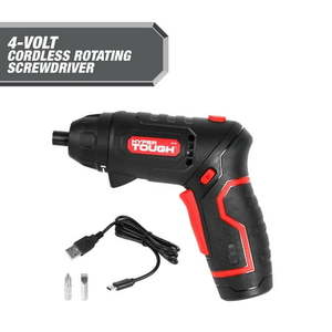 lot 38977 image: Hyper Tough 4V Cordless Rotating Screwdriver with Charging Cable