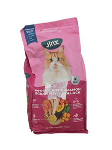 lot 38983 image: Jinx Cat Food Atlantic Salmon Ocean Fish Pollock 7lb Bag (BEST BY AUGUST 26, 2027)