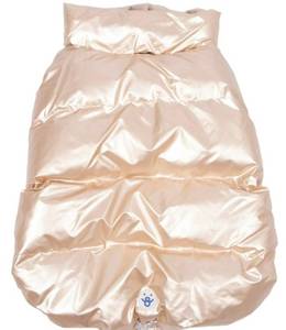 lot 38986 image: Oodles White Quilted Puffer Bubble Hem Fall Dog Jacket, Medium