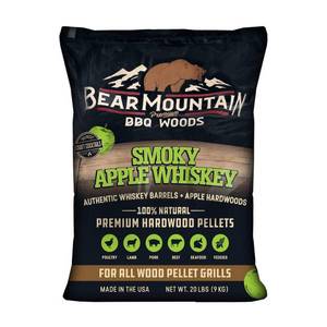 lot 38989 image: Bear Mountain Smoky Apple Whiskey BBQ Pellets 20 lbs. 1 Bag (See Details)