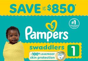 lot 40083 image: Pampers Swaddlers Diapers  Size 1 (8-14 Pounds) 70 Count