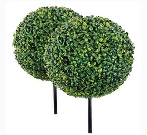 lot 40097 image: LCG Florals Premium Decorative 15 Inch Artificial Boxwood Balls, 2 Pack