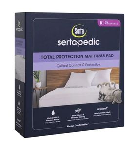 lot 40099 image: Sertapedic Total Protection Waterproof Mattress Pad, King