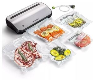 lot 40100 image: FoodSaver Preserve Vacuum Sealer, 14-Piece Starter Kit, Vacuum Seal Roll & Bags - Retail $135