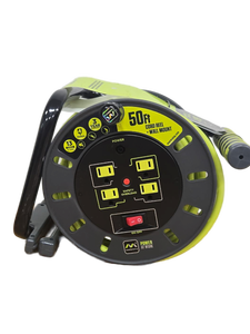lot 41000 image: MASTERPLUG 50ft Extension Cord Reel with Wall Mount