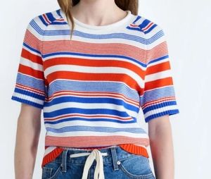 lot 41018 image: Free Assembly Womens and Womens Plus Roll Neck Cotton Sweater with Short Sleeves, Sizes XXL (20)