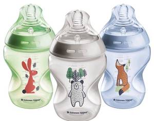 lot 41019 image: Tommee Tippee Natural Start Anti-Colic Baby Bottle, 9oz, Slow-Flow Breast-like Nipple for a Natural Latch,  Self-Sterilizing, Pack of 3