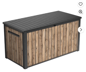 lot 40073 image: Keter Signature Collection 170 Gal. Resin Deck Box for IndoorOutdoor Storage - Retail $179