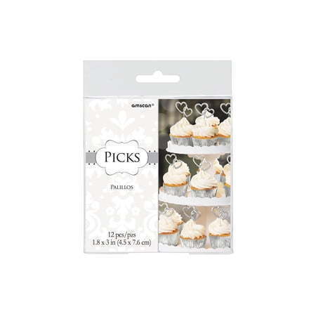lot 34027 image: Amscan Collection Bridal Pick Double Heart 12pc