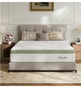 lot 36266 image: Novilla Snowfall 12 inch Queen size Mattress in a Box, Hybrid Medium Support Mattresses, Pocket Spring and CertiPUR-US, Pressure Relief & Motion Isolation - Retail $164