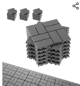 lot 36276 image: Interlocking Deck Tiles Patio Flooring 54 Pack Dark Grey 12x12 - Retail $139