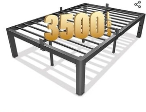 lot 36280 image: yookare Calking Platform Bed Frame,14 Heavy Duty Metal Mattress Foundation, Rounded Safety Corners & Recessed Legs,Mattress Retainers,Easy Assembly,Noise Free Steel Slat Support,No Box Spring Needed - Retail $149