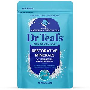 lot 36283 image: Dr Teals Epsom Salt Magnesium Soak  Restorative Minerals with Potassium & Zinc 3 lbs
