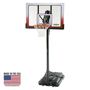lot 40107 image: Lifetime 52-Inch Shatterproof Portable Basketball Hoop with Action Grip & Slam-It Rim - Model 1558-Outdoor Play - Retail $429