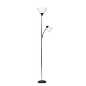 lot 40121 image: Mainstays 72 Black Combo Floor Lamp With Reading Lamp Modern Design