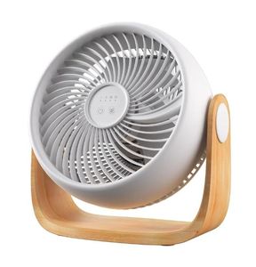 lot 40122 image: Better Homes & Gardens 8 4-Speed Wood Tabletop Fan, Juliet Collection, White and Light Honey (See Details)