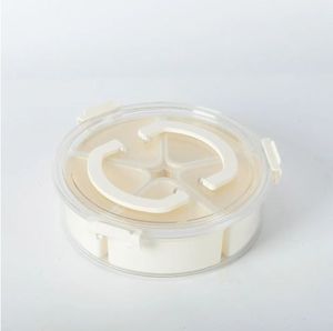 lot 40125 image: Mainstays Snackle Box, Lunch & Snack Container with lids, Plastic, Round, 5 Compartment , White, Well Suited to Hot or Cold Meals Away from Home