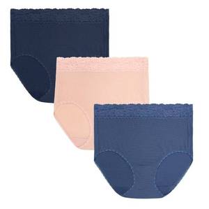 lot 41044 image: Vanity Fair Radiant Womens Light and Luxe Brief Underwear - Stretch Lace Waistband, 3-Pack, Size XL (8)