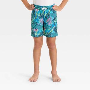 lot 41051 image: Boys Animal in Jungle Swim Trunks - Cat & Jack Teal Size L