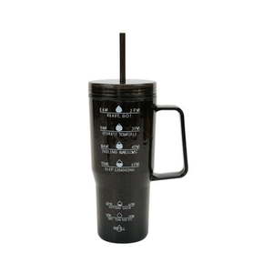 lot 41055 image: Mainstays 30 oz Black Bubble Pattern Tumbler with Handle