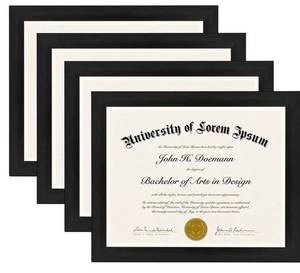 lot 41062 image: Document Certificate Picture Frames Set with Black Borders Size 9 x 11.5, Set of 6