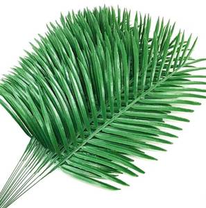 lot 41065 image: 10 pack Palm Leaves Branches for Palm Artificial Plants Fake Palms Frond Tropical Plant for Floral Arrangement Hawaiian Jungle Beach Wedding Party (10, Light Green)