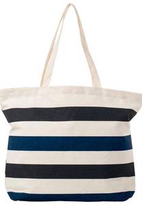 lot 41068 image: Blue Stripes Canvas Shopping Tote Bag