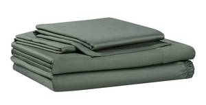 lot 41070 image: Allswell 2-Piece Soft & Silky Serenity 100% TENCEL Bed Sheets Set, Flagstone, Queen WRINKLE SHEETS